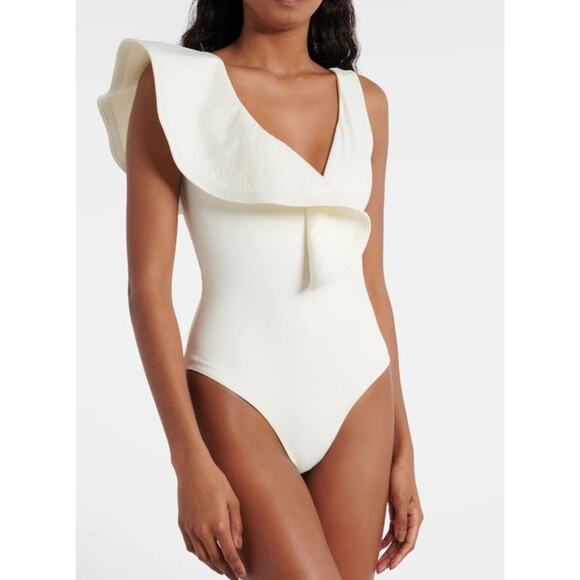 Johanna Ortiz Other - Johanna Ortiz Ruffled One Piece Swimsuit Ecru Sz Small NWT $495